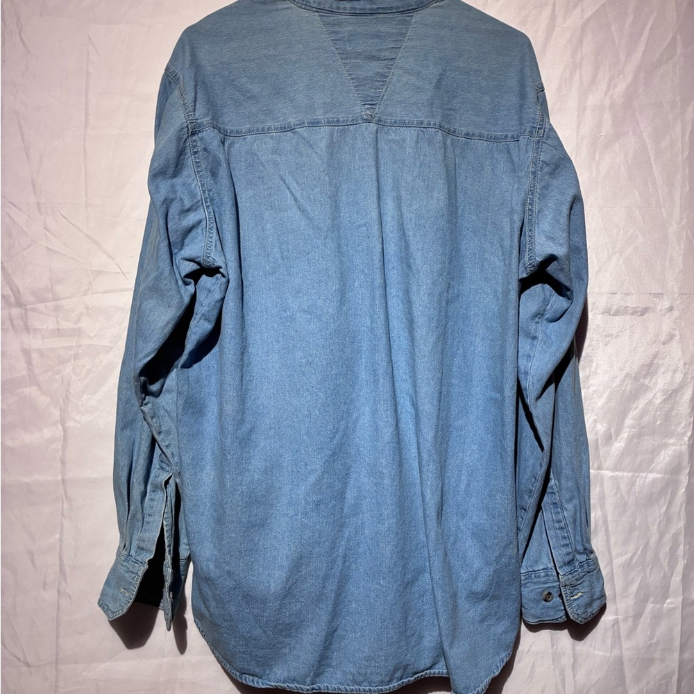 Men's Casual Blue Button Down Shirt XL vintage - Picture 7 of 12